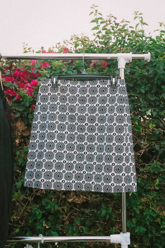 Black and white pattern skirt