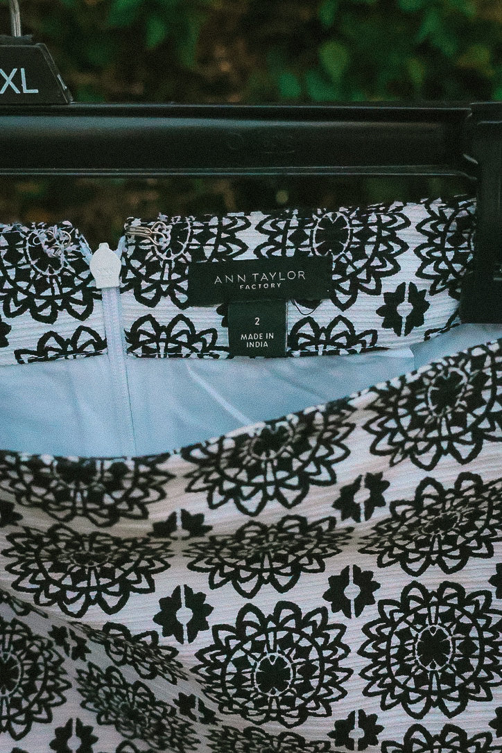 Black and white pattern skirt