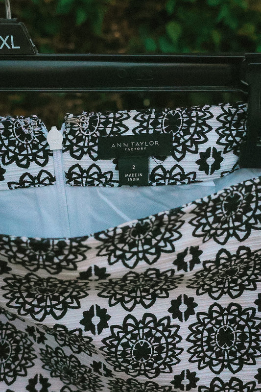 Black and white pattern skirt