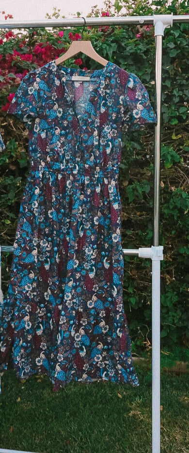 The Loft-Blue peacock dress